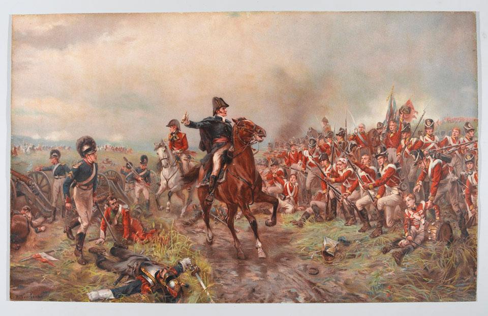 10 wellington encourage ses troupes a tenir source huile sur toile de robert hillingford national army museum chelsea